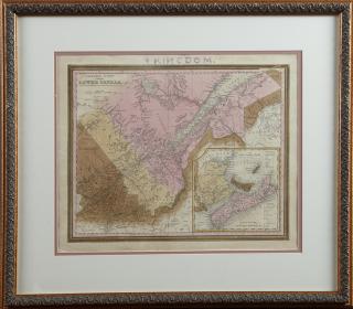 Appraisal: Tanner's Map of Lower Canada hand-colored presented in a gilt