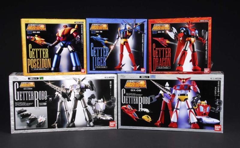 Appraisal: LOT OF SOUL OF CHOGOKIN GETTA ROBOT FIGURES Description Japanese