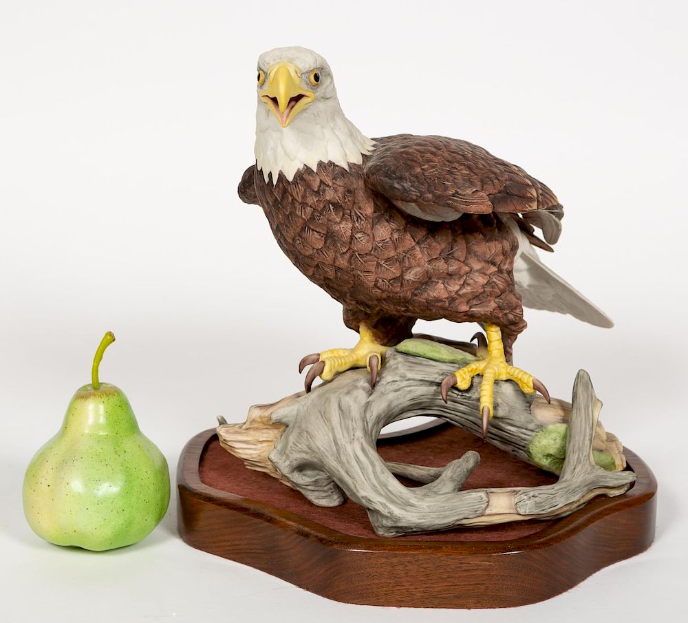 Appraisal: Boehm Presidential Bald Eagle on Wooden Stand Boehm American founded