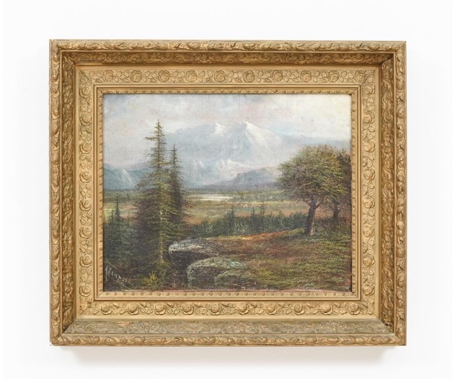 Appraisal: Alden Sampson - NY ME oil on canvas mountain landscape