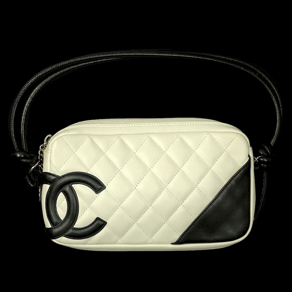 Appraisal: Chanel Bag Chanel White Quilted Leather Rectangular Pouch With Logo