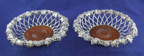 Appraisal: A good pair of Victorian silver wine coasters by Edward