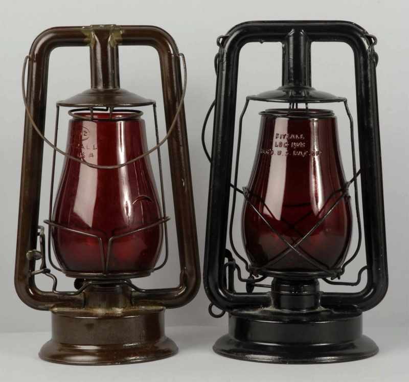 Appraisal: Lot of Kerosene Dietz Railroad Lanterns Description Both have ruby