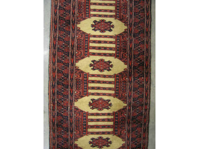 Appraisal: Bakara Turkish Handmade Runner red brown indigo on ivory center