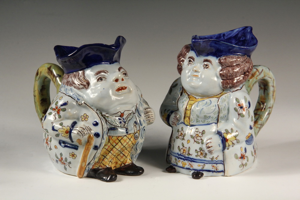 Appraisal: PAIR OF TOBY JUGS - Late th c French Desvres