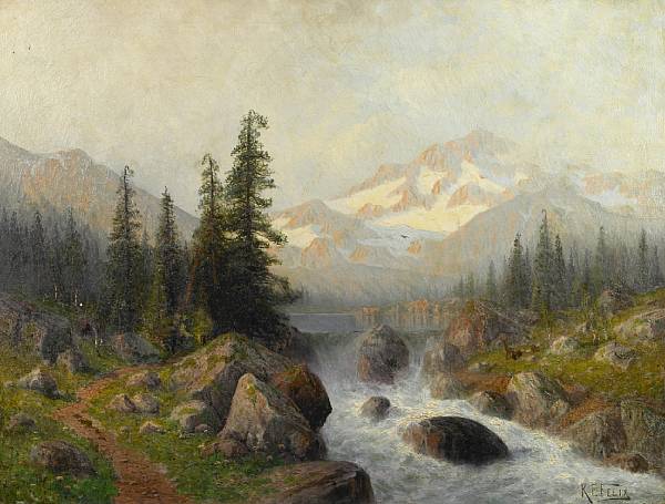 Appraisal: Karl Eugene Felix American - Alpine Landscape signed 'K E