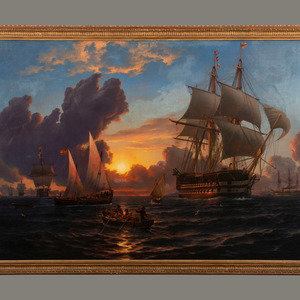 Appraisal: Attributed to Charles Henry Seaforth English - HMS Marlborough at