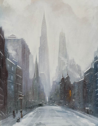 Appraisal: LOUIS LEON DOLICE Lexington Avenue Looking South Color pastels on