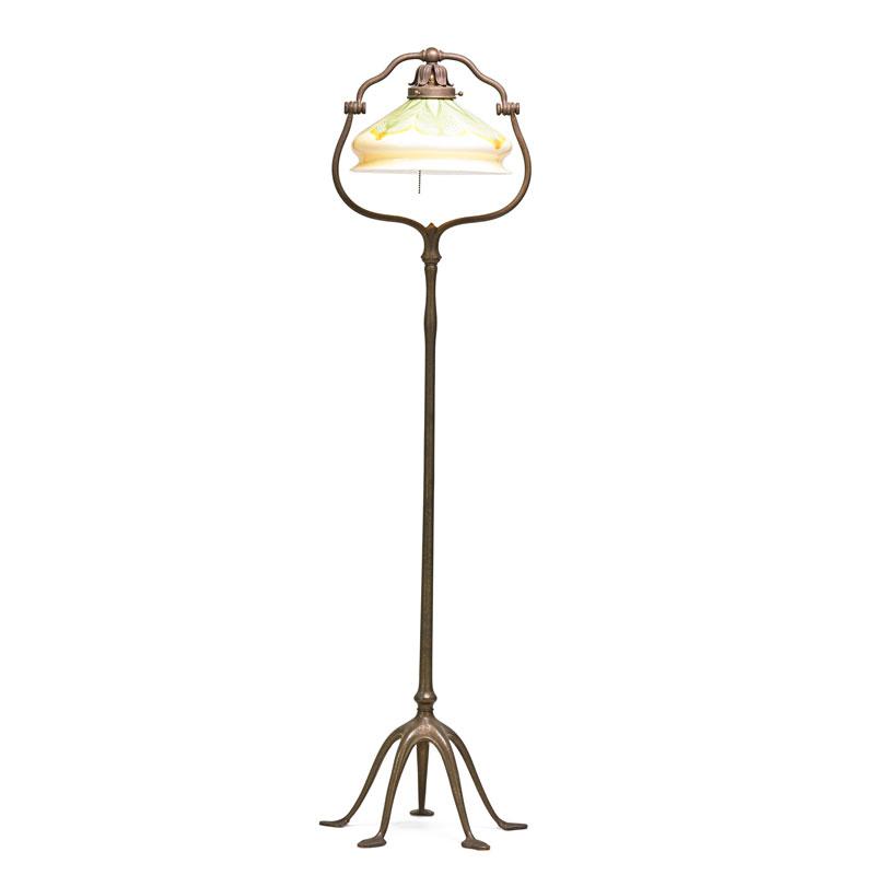 Appraisal: TIFFANY STUDIOS Adjustable floor lamp Condition Report Overall excellent original