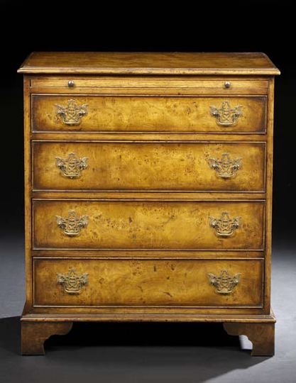 Appraisal: George III-Style Walnut Bachelor's Chest the rectangular top banded and