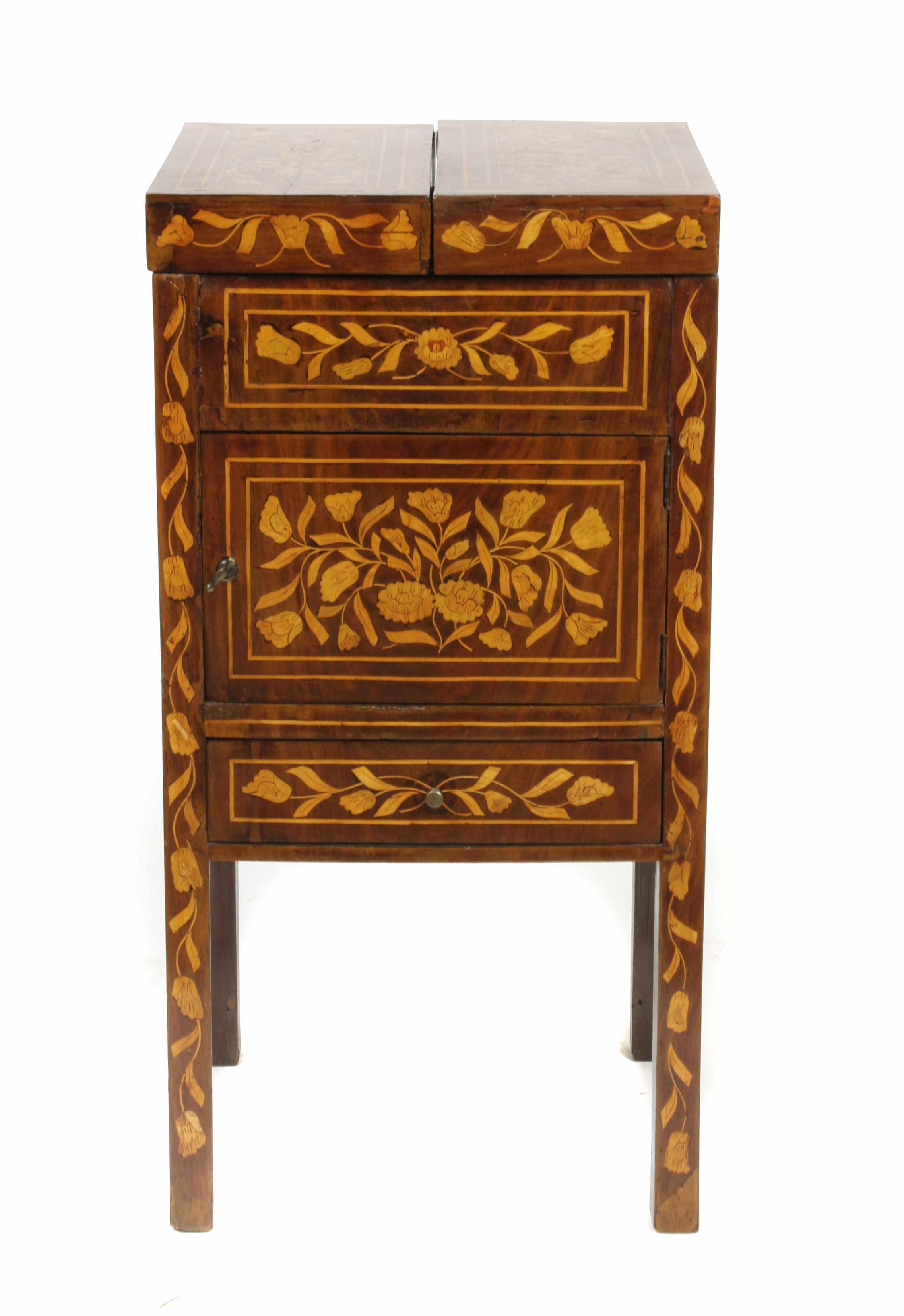 Appraisal: A Dutch Neoclassical marquetry inlaid walnut dressing table height in