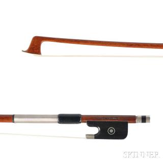 Appraisal: Nickel-mounted Viola Bow H R Pfretzschner the octagonal stick stamped