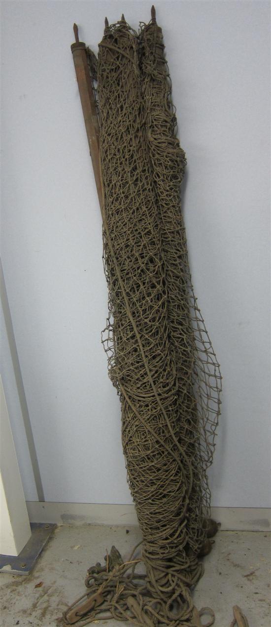 Appraisal: Early twentieth century cricket practice net with four wood supports