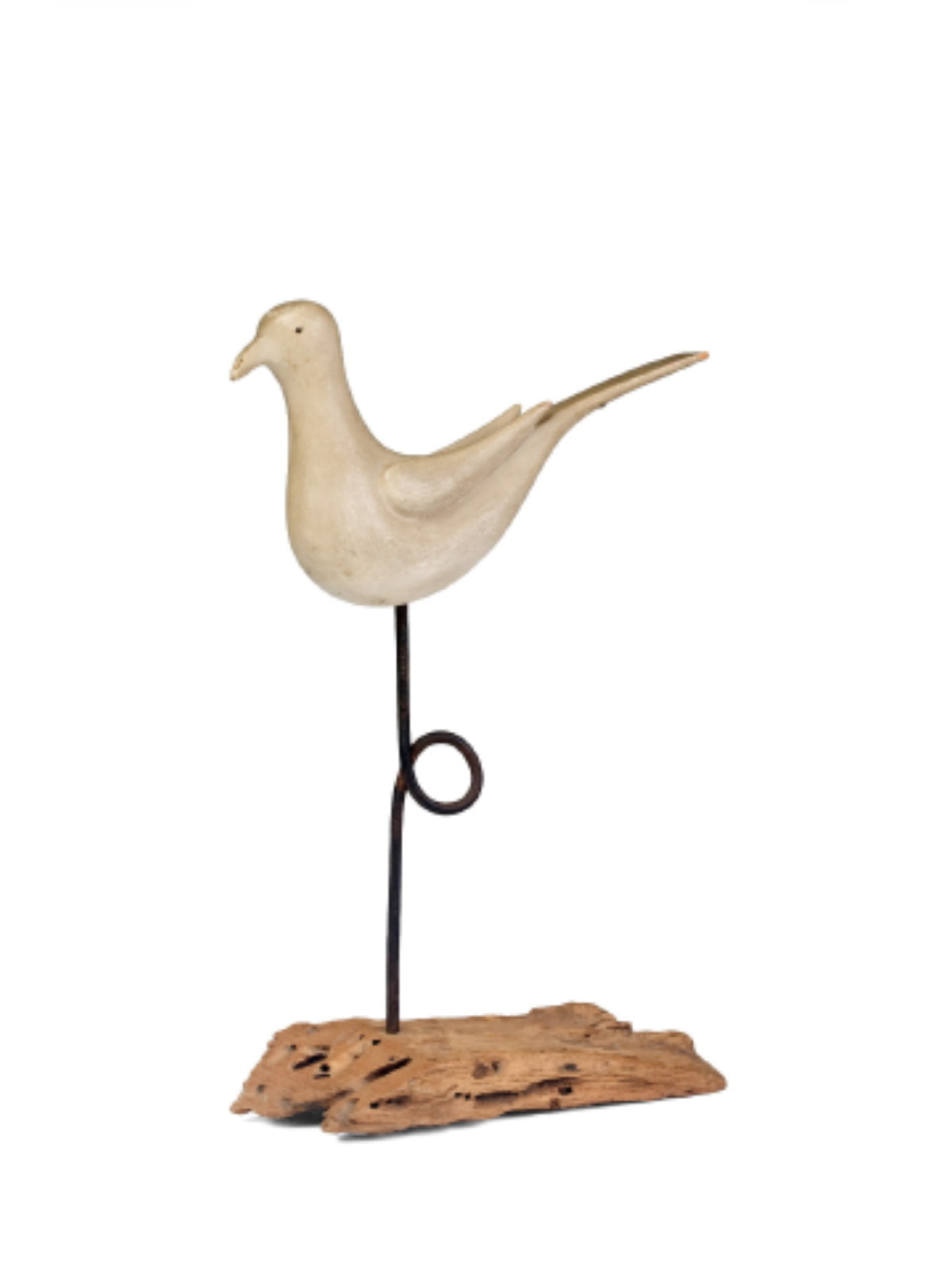 Appraisal: AMERICAN CARVED WOODEN DOVE IN WHITE PAINT LATE NINETEENTH CENTURY