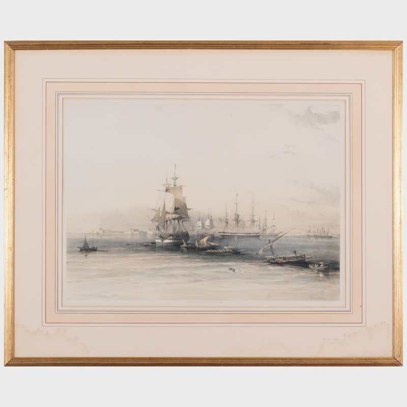 Appraisal: David Roberts - Approach to Alexandria Egypt Lithograph in black