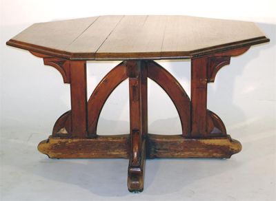 Appraisal: A Gothic Revival oak and pine centre table in the