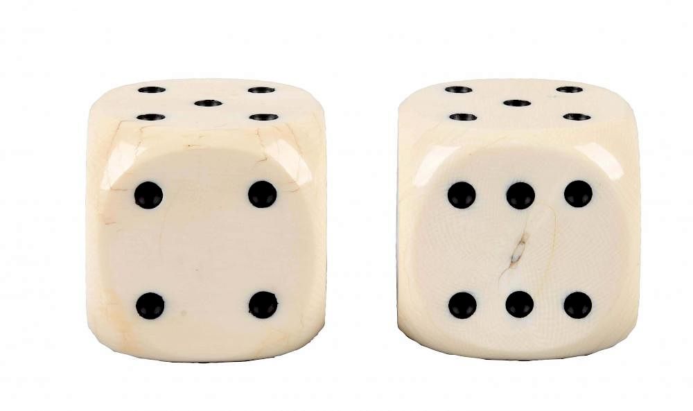 Appraisal: Pair Of Large Ivory Dice Circa late s Excellent Each