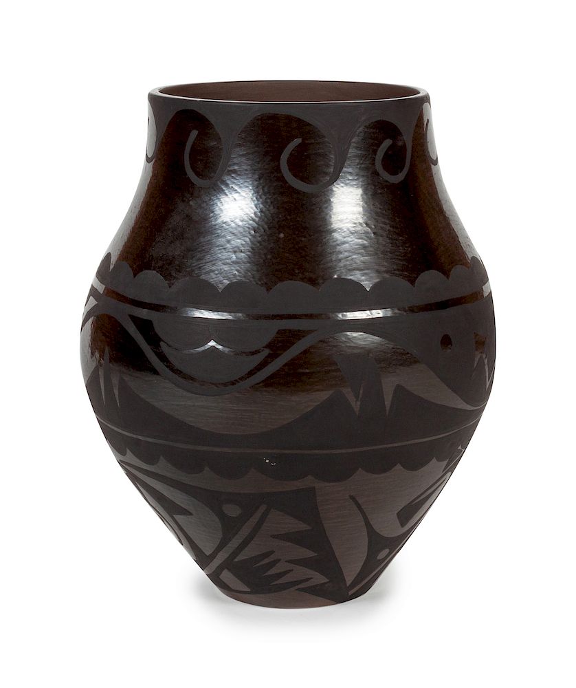 Appraisal: Carmelita Dunlap San Ildefonso - Black on Black Olla Carmelita