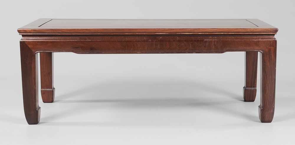 Appraisal: Ming Style Hardwood Low Table Chinese modern highly figured hardwood