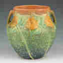 Appraisal: Roseville Sunflower - handled vase Marked with original Roseville Pottery