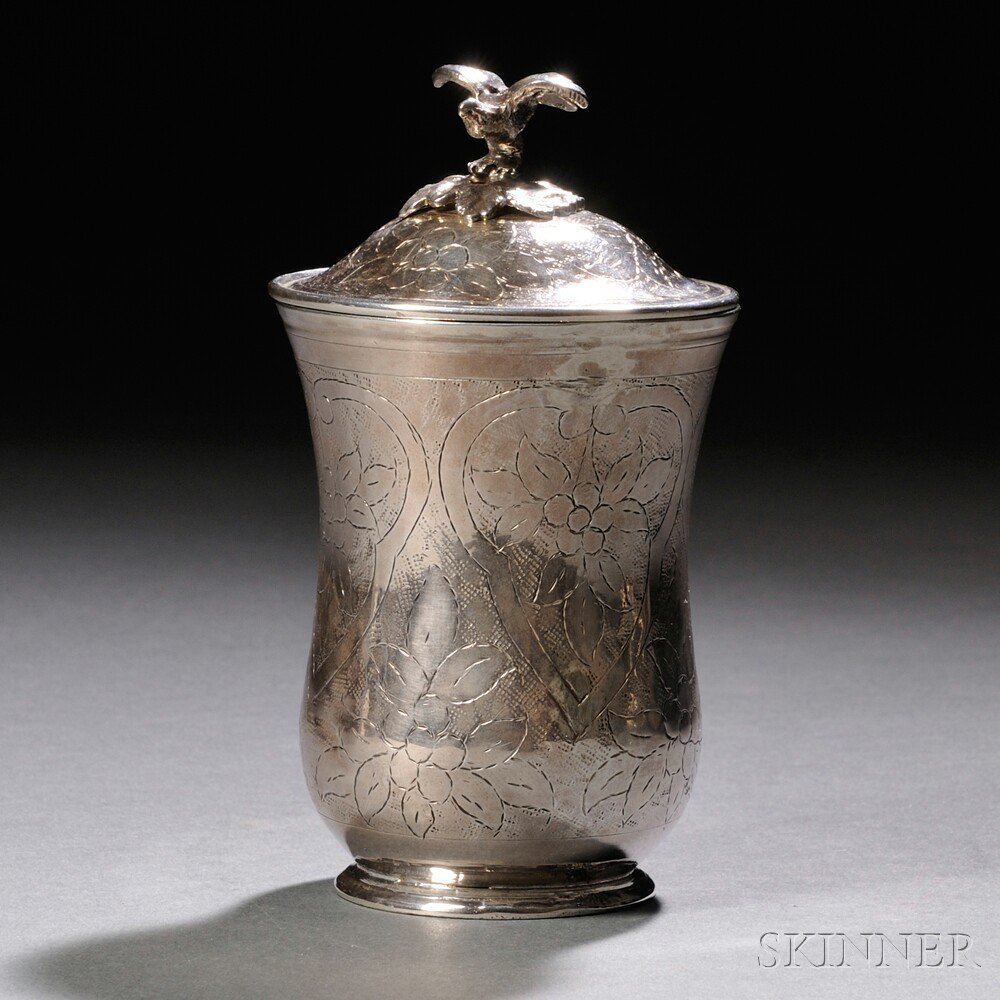 Appraisal: Silver Covered Cup Egypt late th th century baluster form