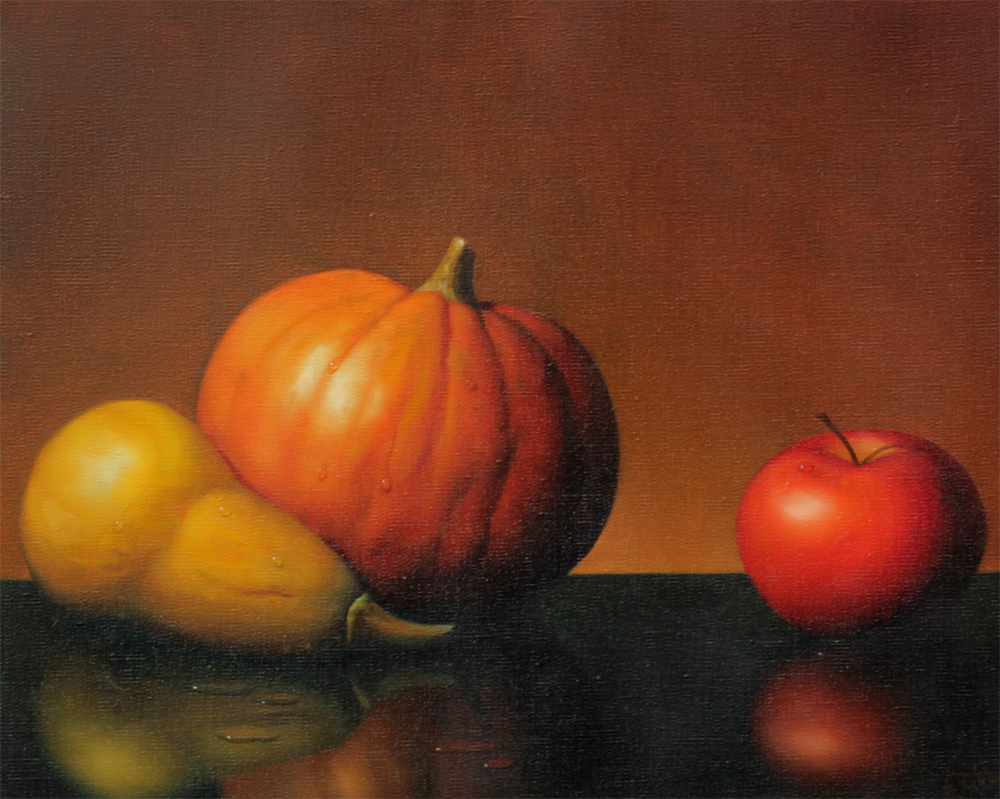 Appraisal: JACKSON Al Alfred American - Still Life with Pumpkin Gourd