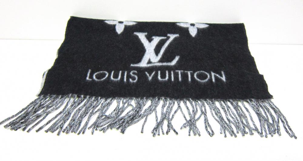 Appraisal: A LOUIS VUITTON SCARF WITH MONOGRAM DETAIL A LOUIS VUITTON