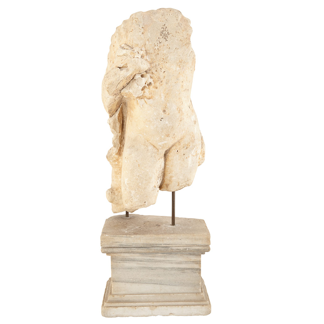 Appraisal: Roman Marble Standing Male Torso With drapery over the right