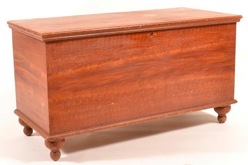 Appraisal: PA Softwood Grain Paint Blanket Chest Pennsylvania Softwood Grain Paint