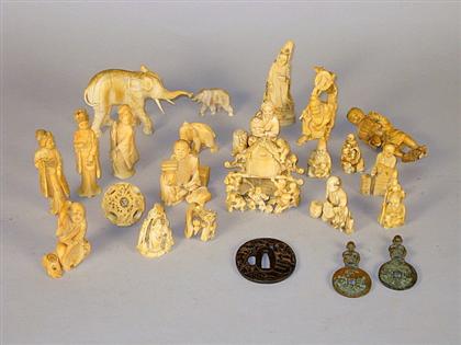 Appraisal: Collection of Japanese and East Asian elephant ivory carvings th