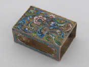 Appraisal: A Russian silver-gilt and shaded cloisonn enamel matchbox-holder by Nikolay