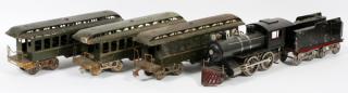 Appraisal: LIONEL PRE LIONEL PRE-WAR STANDARD GAUGE PASSENGER TRAIN C PCS