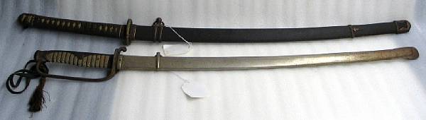 Appraisal: A naval sword and a gunto Showa Period the naval