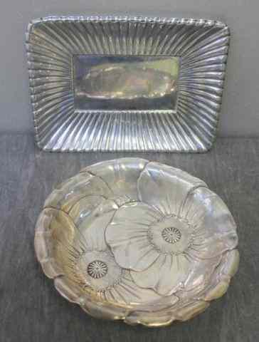 Appraisal: STERLING Wallace Floral Bowl and Reed BartonFluted Rectangular Bowl Approx