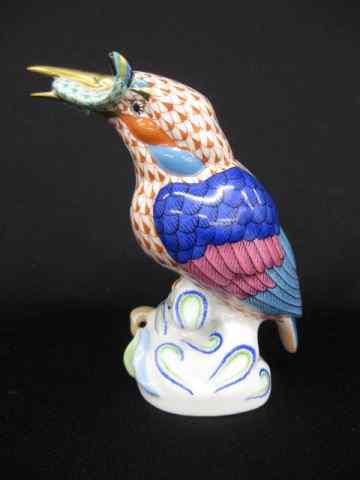 Appraisal: Herend Porcelain ''Fishnet'' Figurine of Kingfisherwith fish in its beak