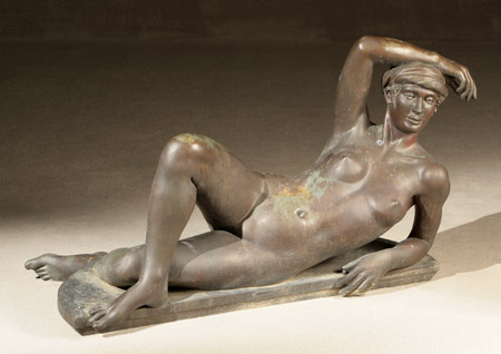 Appraisal: Clifford Ross American b Reclining Nude Signed Ross and numbered