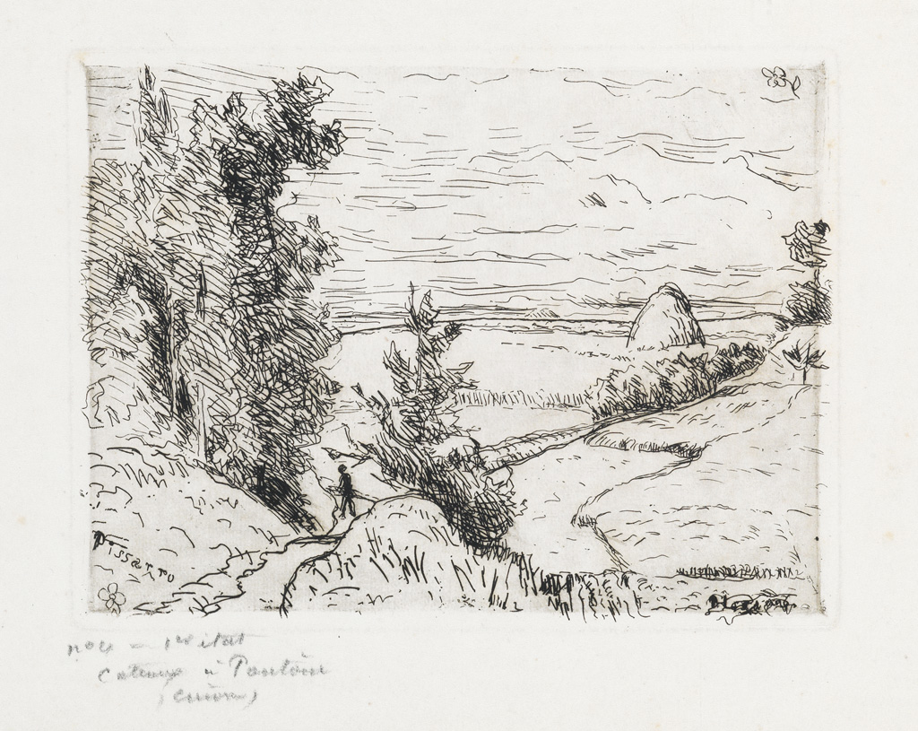 Appraisal: CAMILLE PISSARRO Coteaux Pontoise Etching printed in black on cream