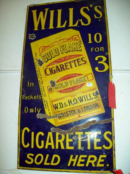 Appraisal: AN ANTIQUE ENAMEL SIGN 'GOLD FLAKE CIGARETTES'