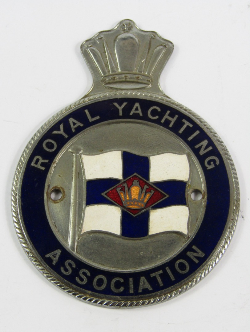 Appraisal: A Royal Yachting Association grill badge surmounted with crown