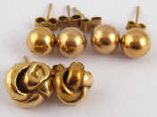 Appraisal: Three pairs of yellow metal tests carat gold ear studs