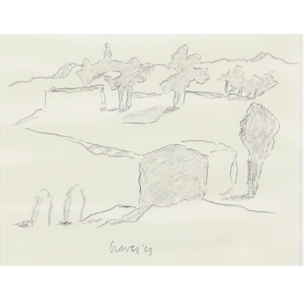 Appraisal: MICHAEL GRAVES AMERICAN - ITALIAN LANDSCAPE GRAPHITE ON PAPER H