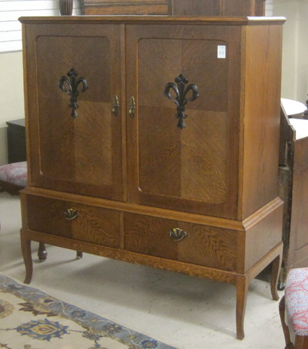 Appraisal: ELM WOOD CHINA CABINET Swedish early th century having two