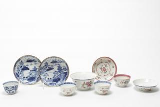 Appraisal: Chinese Chinoiserie Assorted Tea bowls Saucers Chinese and chinoiserie porcelain