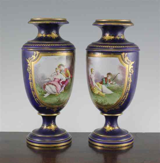 Appraisal: A pair of Sevres style porcelain vases late th century