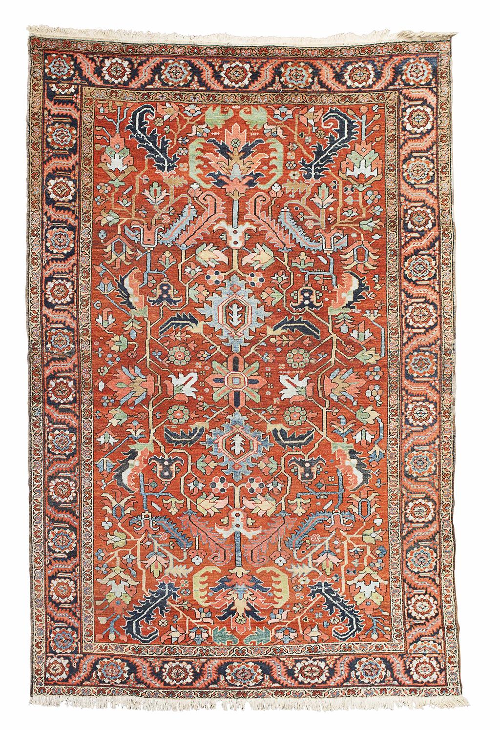 Appraisal: HERIZ CARPET NORTHWEST PERSIA EARLY TH CENTURY the rust red