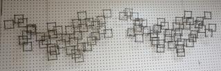 Appraisal: Pr Welded Metal Nail Mid Century Wall Sculpture Scattered Squares