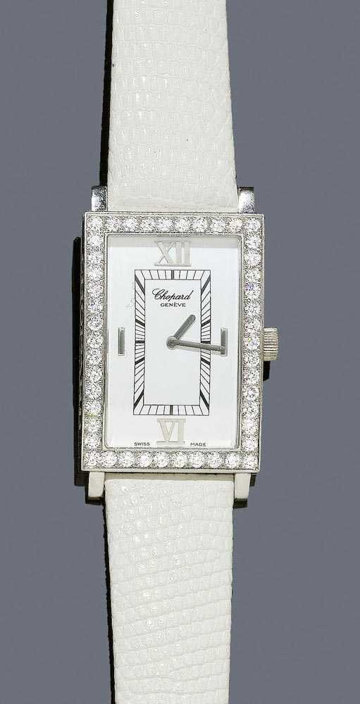 Appraisal: DIAMOND LADY'S WRISTWATCH CHOPARD White gold Ref - Rectangular large