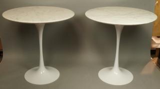 Appraisal: Pr EERO SAARINEN Style Tulip Tables White marble tops on