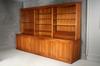 Appraisal: BOOKCASE - Custom made walnut three section stepback bookcase Crown