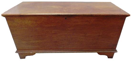 Appraisal: th C blanket chest brown stain oblong top opens to